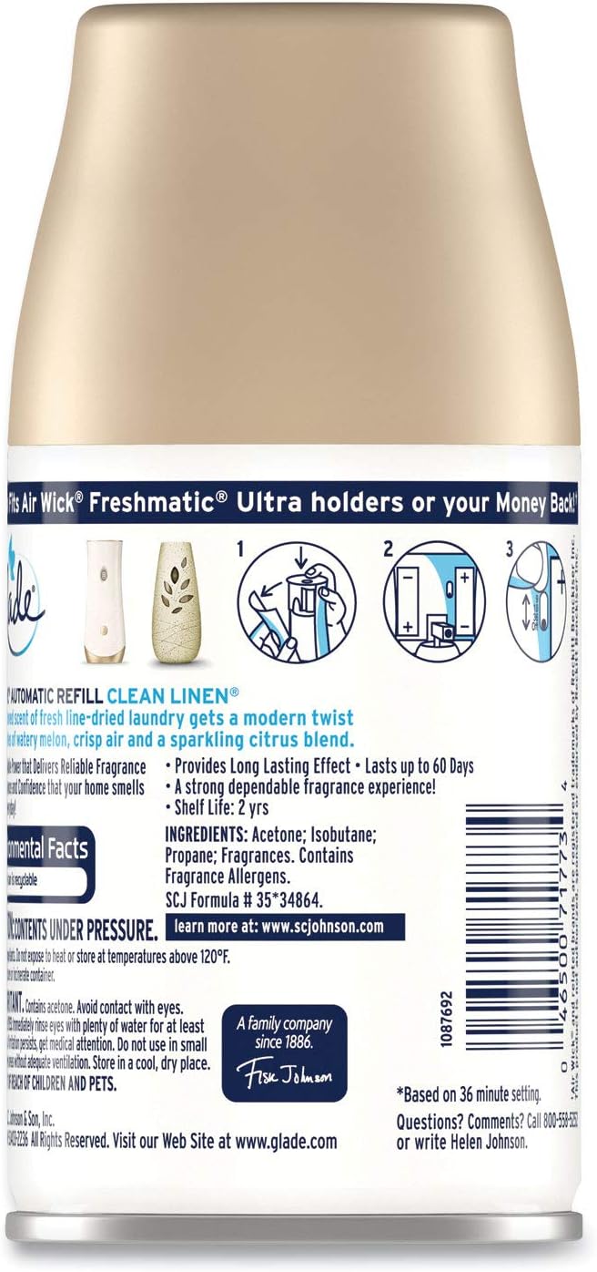 Glade Automatic Air Freshener Clean Linen 6.2 Oz 6/carton