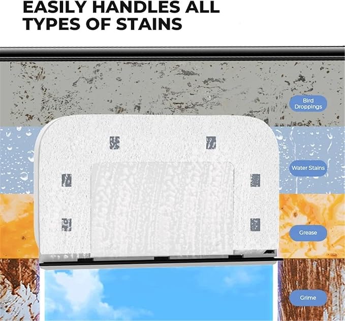 Double-Sided Window Cleaner Glass Wiper Magnetic Window Cleaner Glass Wiper Cleaning Tools for High-Rise Window Car ﻿(8-15MM)