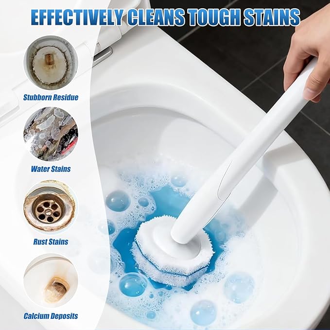 200PC Toilet Bowl Wand Refills Replacement Heads for Bathroom Washroom Cleaning Pads Disposable Toilet Brush Refills Compatible with Household Brushes Scrubbers Cleaning Refill Pads