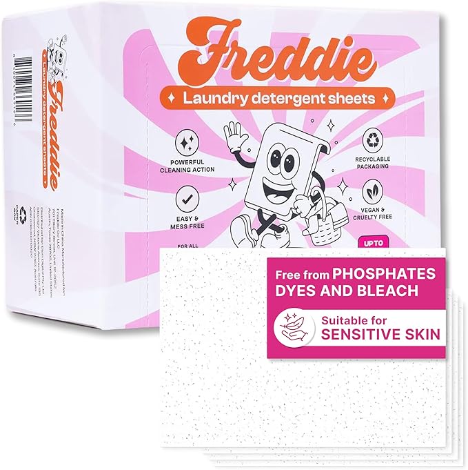 Freddie Laundry Detergent Sheets - Recyclable Packaging - No Mess Strips (Value Box (180 Loads) Spring Blossom)