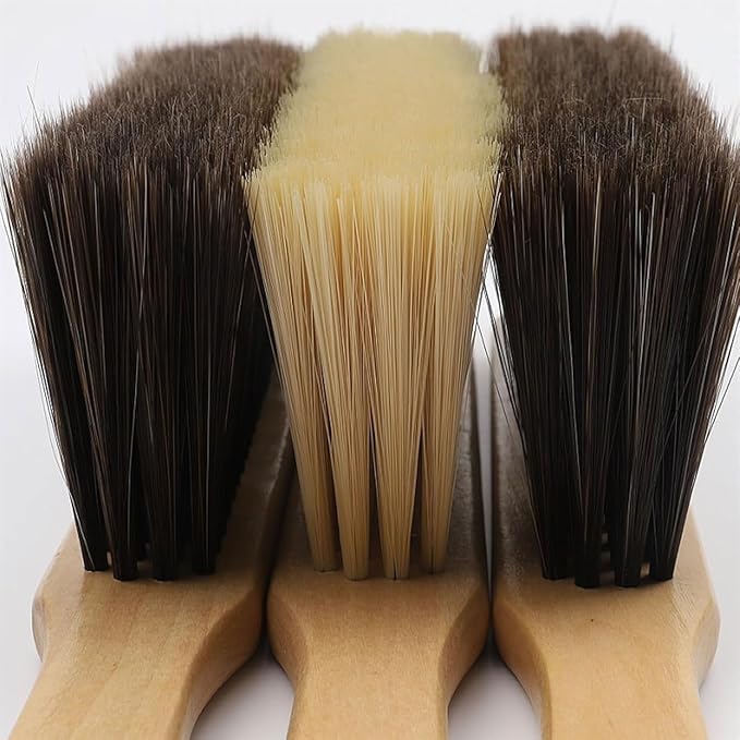 Whisk Broom Hand Held Hand Broom Wood Drafting Brush Soft Bristles Not Easy to Fall Off Bench(Bed Brush A)