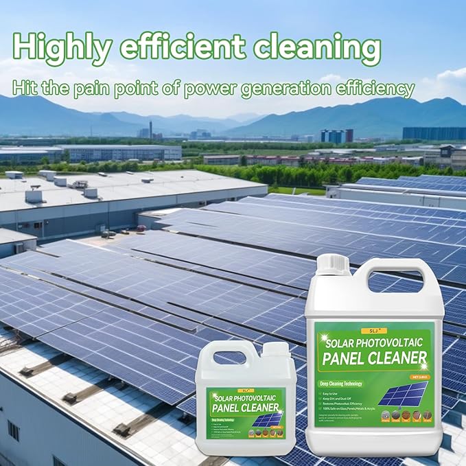Solar Panel Cleaner Ultra Concentrated Solar Panel Cleaning Solution | Multipurpose PV Panel Cleaning - Pro Quick Dry Streak-Free Remove DirtDustDroppingsOils &amp Water Spots (1 gallon)