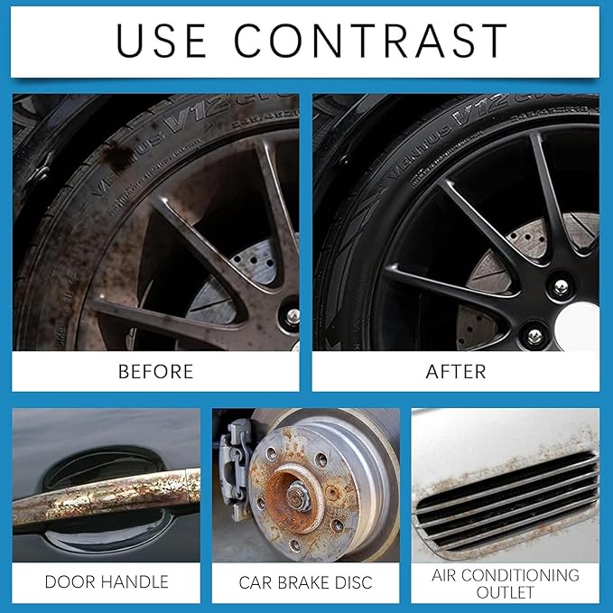 Multi-functional Quick-acting Rust Removal Spray 30ML &amp 100ML Car Rust Removal Spray Iron Power Remover for Metal Car Bikes Tools Furniture (100ml*3)