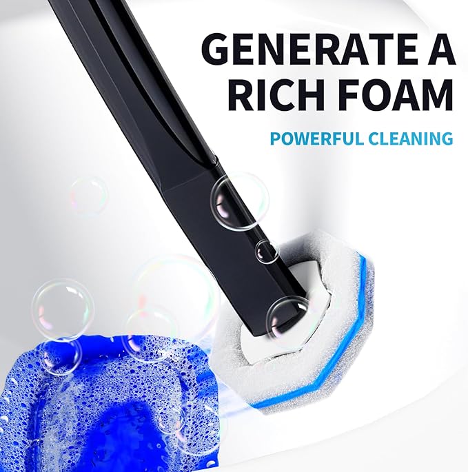 Disposable Toilet Brush with 50 Wand Cleaner Refills PadsWall Mounted Toilet Bowl Holder SetToilet Cleaning System Starter KitBathroom Cleaning System for Sink Bathtub Wash Basin