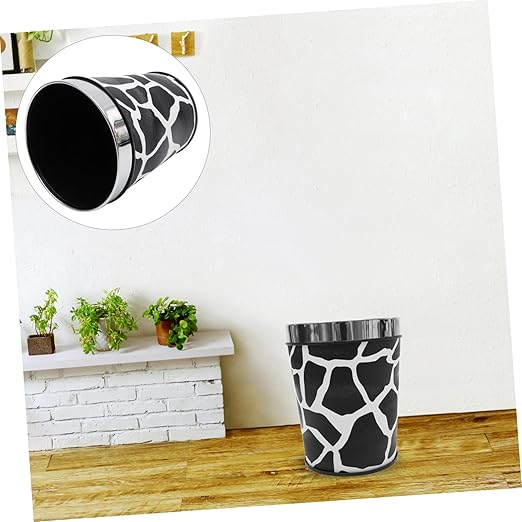 Stylish Retro Kitchen Wastebasket Small Bedroom Trash Can Office Bin for Household Compact No Lid Garbage Container for Living and Hotel Use