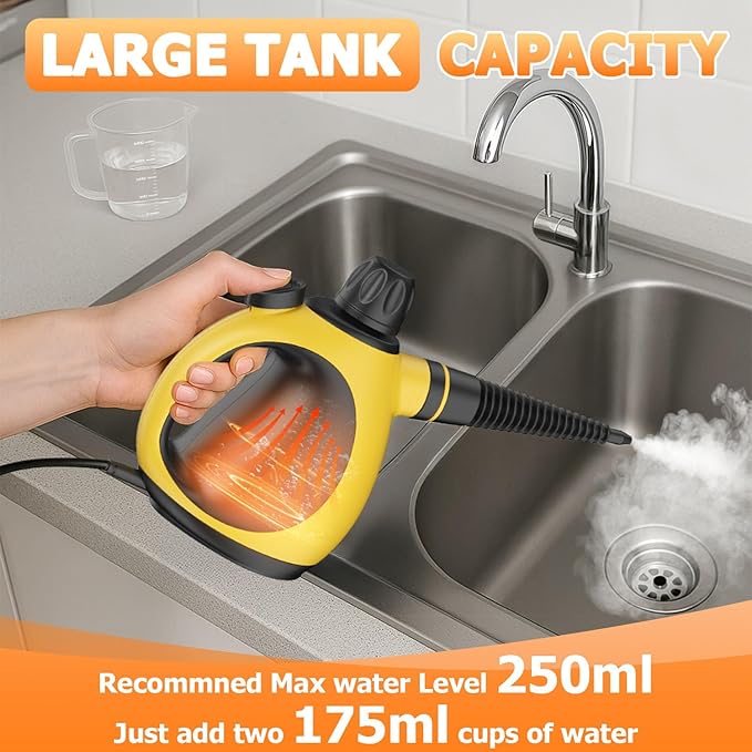 Handheld Steam Cleaner - High Pressure Steam Cleaner for Home Multi-Functional Cleaning Tools for Kitchen Bathroom Couch Car. Portable Steamer Makes Housework Easier