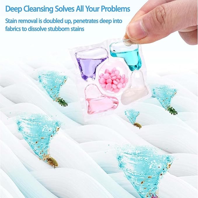 100-Count Washing Machine Pods Scented Stain Removal Pods Concentrated Fabric Softener And Color Protection Efficient Laundry Cleaning for Clothes Pants Towels Sweaters Bedding Underwear