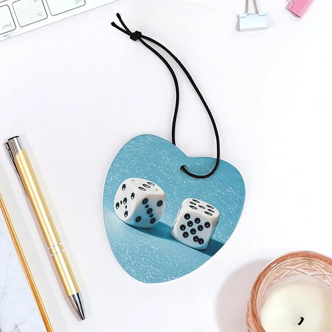 Car Air Freshener 5 Pcs Two White Dice Car Aromatherapy Tablets Hanging Fragrance Diffuser Quickly Eliminate Odors Pendant Decor for Car Bedroom Wardrobe Black