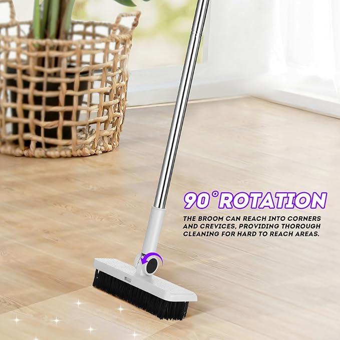 Foldable Broom and Dustpan Set 3-in-1 with Long Handle Compact Design for Indoor and Outdoor Cleaning Home Kitchen Sweeping Tool