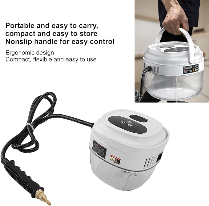 High Pressure Steam Cleaner 1500ml Handheld Steam Cleaner with 3 Brush Heads Handheld Design Multifunctional for Floors Sofas Kitchen Appliances