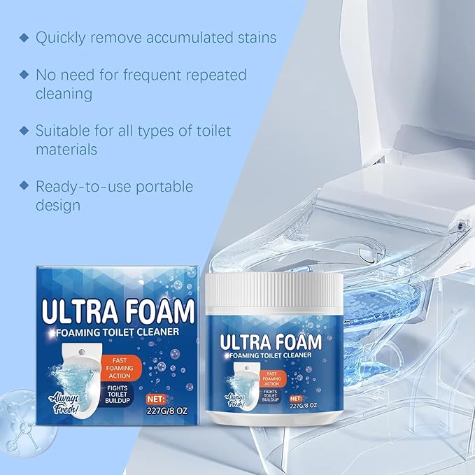 Toilet Cleaning Powder: Dissolves Quickly Effectively Removes Stubborn Water Stains Produces Rich Foam Gentle On Glazes.(2pcs)