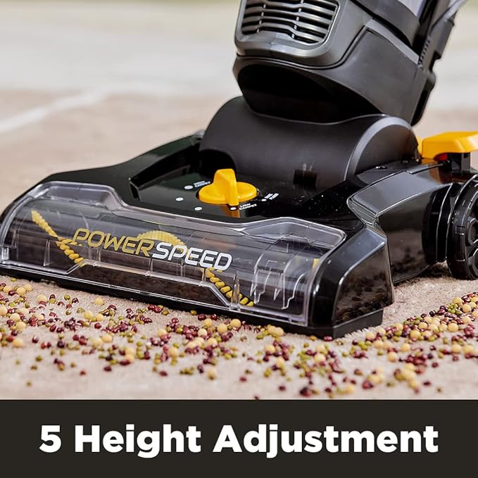 EUREKA PowerSpeed Lightweight Powerful Upright Vacuum Cleaner for Carpet and Hard Floor Pet Turbo BlackYellow