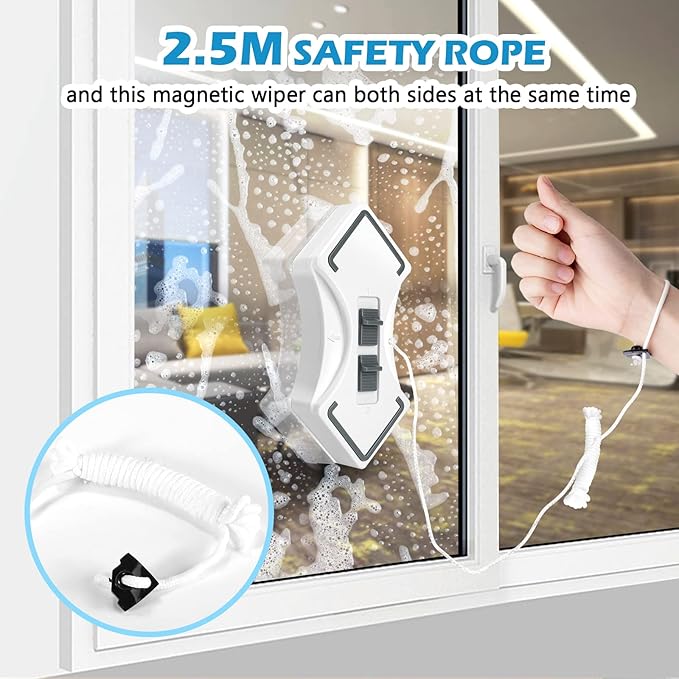 Magnetic Window Cleaner Magnetic Glass Wiper Adjustable Double Sided Magnetic Window Cleaner Cleaning Tool (3~26mm)