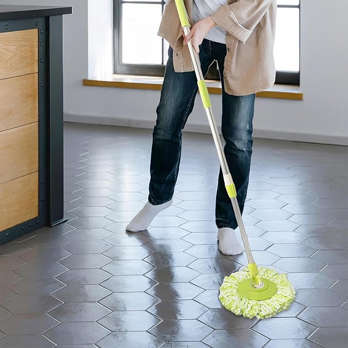 Spin Mop Replacement Handle 360 Degree Spin Mop Pole Handle Replacement Rotating Telescopic Stick for Mop Head Ideal for Home and Household Cleaning