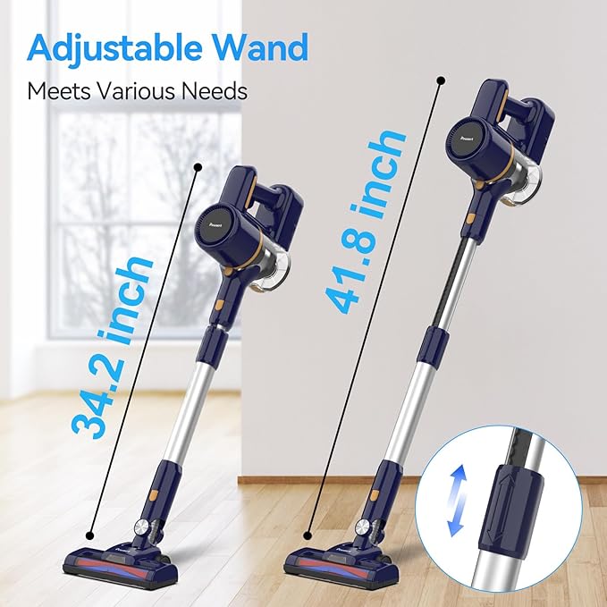 N7S Cordless Vacuum Cleaner 6-in-1 Multifunction Cordless Vacuum 210W Powerful Vacuum Cleaner 6 Cell 2200mAh Stick Vacuum Cordless Rechargeable for Home (Indigo)