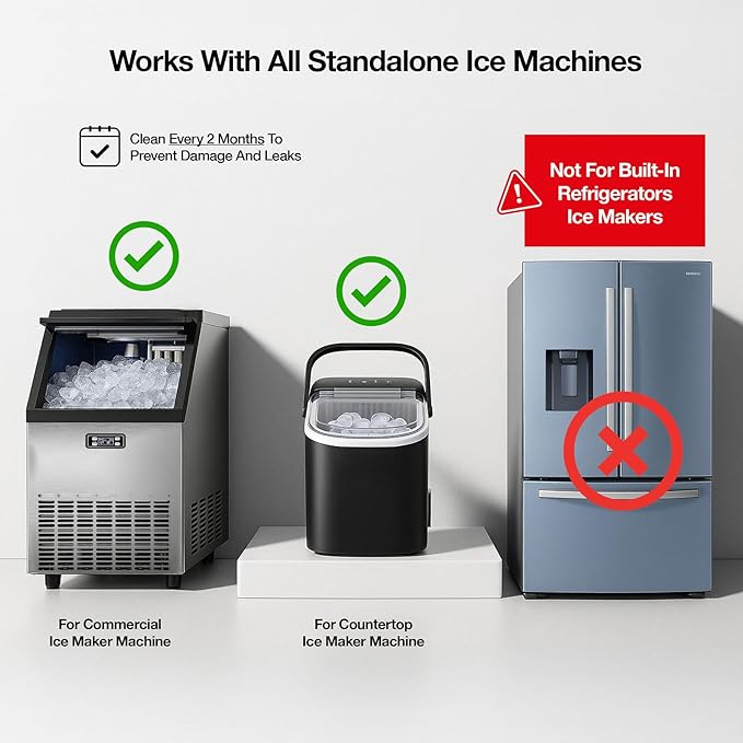 Ice Machine Cleaner and Descaler Gallon | Ice Maker Cleaner for All Brands Opal Scotsman Manitowoc Affresh etc. Countertop Icemaker Cleaners Solution | Icemaker Cleaners and Descaler 100% Active!
