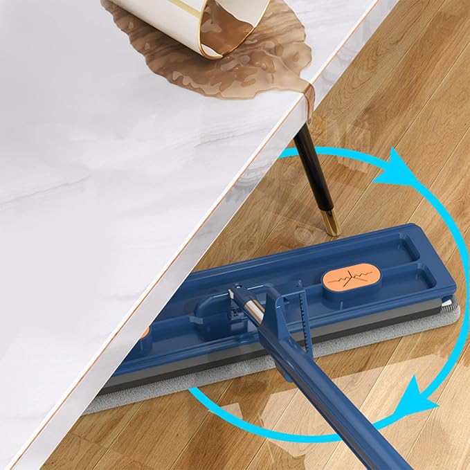 Large Flat Mop Set Rotation Floor Tool with 2/4/6 Microfibre Mop Pads Absorbent Storage Household Tool