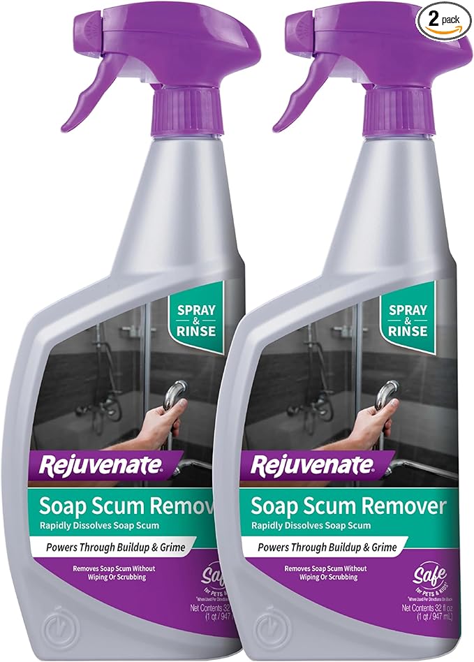 Rejuvenate Soap Scum Remover Easily Dissolves Soap Scum Without Scrubbing 32 Ounces 2 Pack