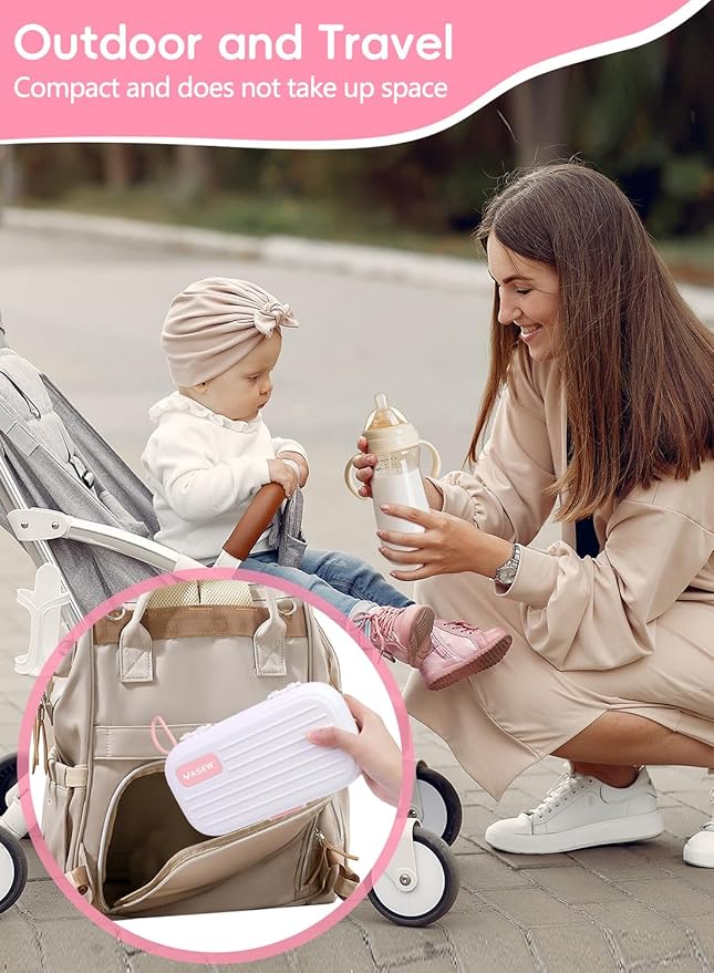 Electric Baby Bottle Brush Cleaner Baby Travel Bottle Cleaner Kit- 2000mAh Rechargeable Silicone Brush Drying Rack Compact Storage Box 360° Efficient Cleaning Bottle Brush for Home &amp On-The-Go