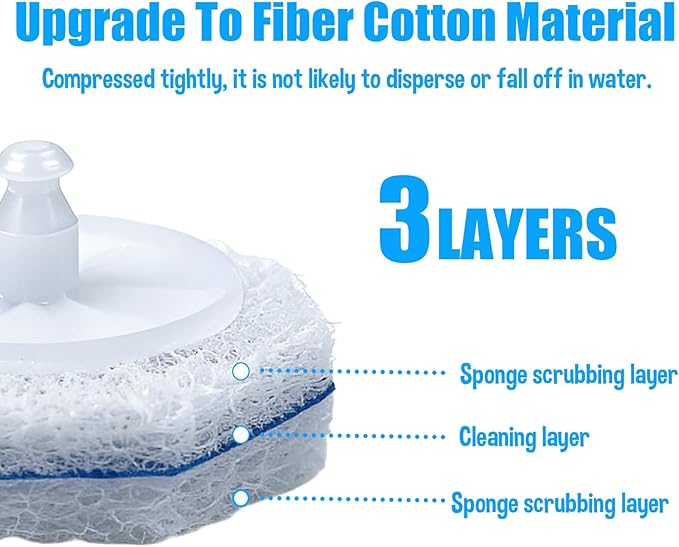 80-Pack Toilet Wand Refills Pre-Soaked Disposable Toilet Brush Heads Scrubber Pads with Built-In Toilet Bowl Cleaners Removes Hard Water Stains &amp Limescale Hygienic Bathroom Supplies