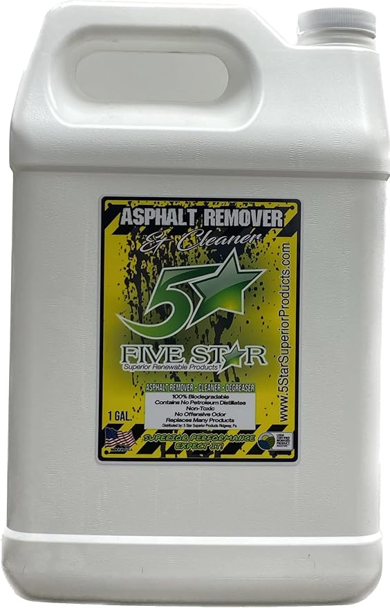 Asphalt Remover - 1 Gallon. Biodegradable Cleaner USDA Certified BioBased Product No Offensive Odor Superior Formula out-works dangerous products