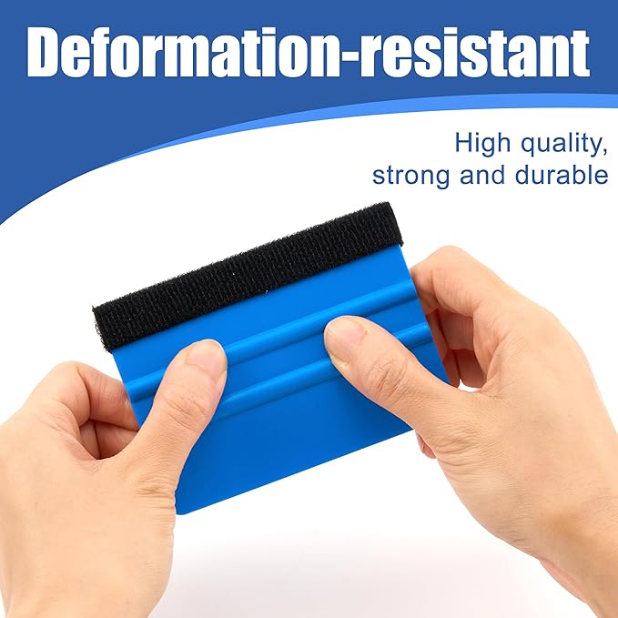 Tint Squeegee 30 Pcs Deformation-Resistant Vinyl Squeegee with Fabric Felt Edge and Removable Felt Pad Prevents Scratches and Scuffs 4x2.9 Inches for Window Tinting Car Film or Poster Application