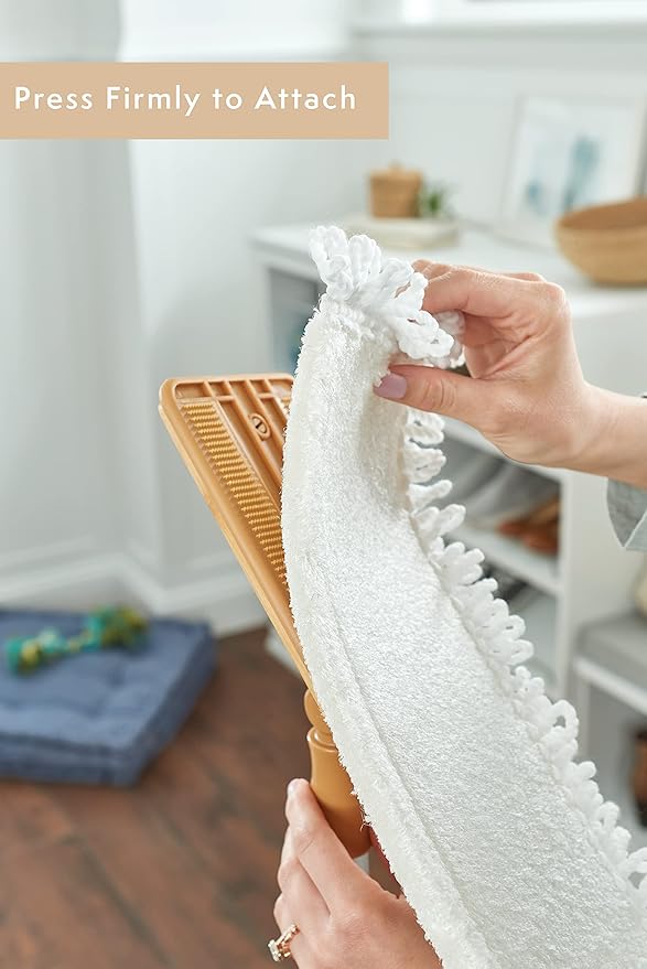 Harper Live.Love.Clean. Bamboo 2-in-1 Smooth Surface Wet/Dry Dust Mop with (2) Washable Pads for Cleaning Dust Pet Hair &amp Fine Dry Dirt