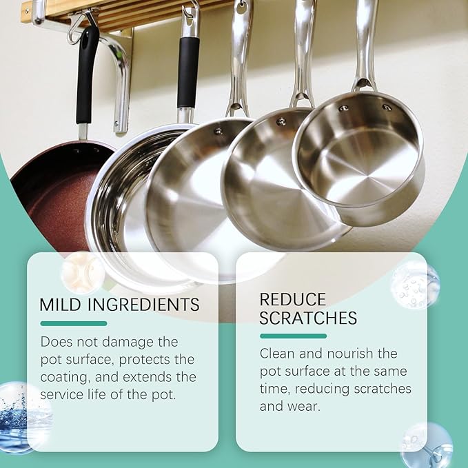 Pot Bottom Cleaner Kitchen Utensil Grease &amp Oil Stain Remover Polishing &amp Rust Prevention Multi-Effect Cleaning Liquid(3PCS)