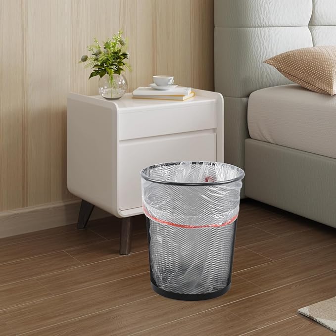 Yuright 5 Gallon Drawstring Garbage Bags Small Clear Trash Bags with Handle 4 Rolls/220 Counts F