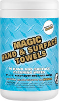 Magic Heavy Duty Cleaning Wipes - Dual Sided Hand &amp Surface Shop Towels | Professional-grade Cleaning | Waterless | Moisturizing | Cleans Grease Oil Dirt &amp more (1 Pack | 70 Sheets Total)