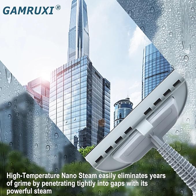 Handheld Pressurized Steam Cleaner with 11 Attachments – Portable Multi-Surface Steamer for Home Mattress Floors Couch Windows Upholstery Car and Grout – Deep Cleaning &amp Stain Removal(White