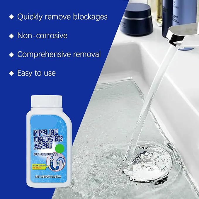 Powerful Drain Unclogging Powder for Kitchen Toilet and Sink - Odor Eliminator Long-Term Blockage Prevention &amp Drain Cleaning Solution(3PCS)