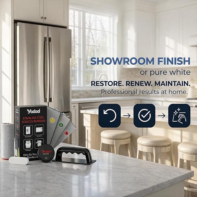 Stainless Steel Range Hood Scratch Remover Kit for Non-Coated Stainless Steel Surfaces Removes Scratches Scuffs Abrasions Restores Brushed Finish DIY Repair Solution