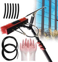 Water Fed Pole Telescopic Window Cleaner Conservatory Roof Cleaner Water Fed Extendable Brush/Window Clean Kit/Roof Cleaning Tools Come with Rubber Gloves9m/30ft