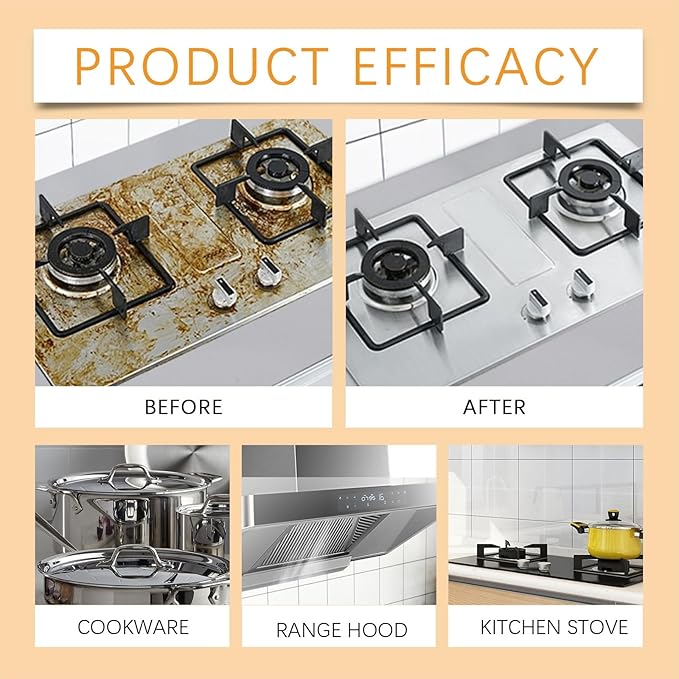 Kitchen Foam Cleaner - Removes Stubborn Grease &amp Oil Prevents Mineral Deposits For Stoves &amp Range Hoods(2PCS)