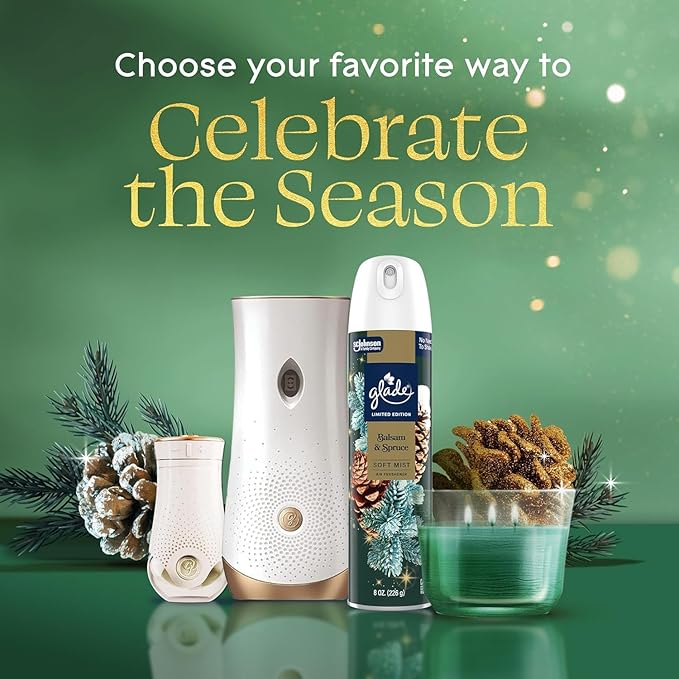 Glade Automatic Spray Refill 6 Pack Balsam &amp Spruce Scent Home Fragrance Refill Can 6.2 oz