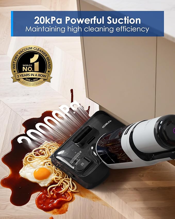 Tineco Floor ONE i5 Stretch Wet Dry Vacuum Cleaner Vacuum &amp Mop in One Step 20kpa Powerful Suction 180° Lay-Flat Design Anti-Tangle Design Dual-Sided Edge Cleaning Up to 30* Minutes Runtime