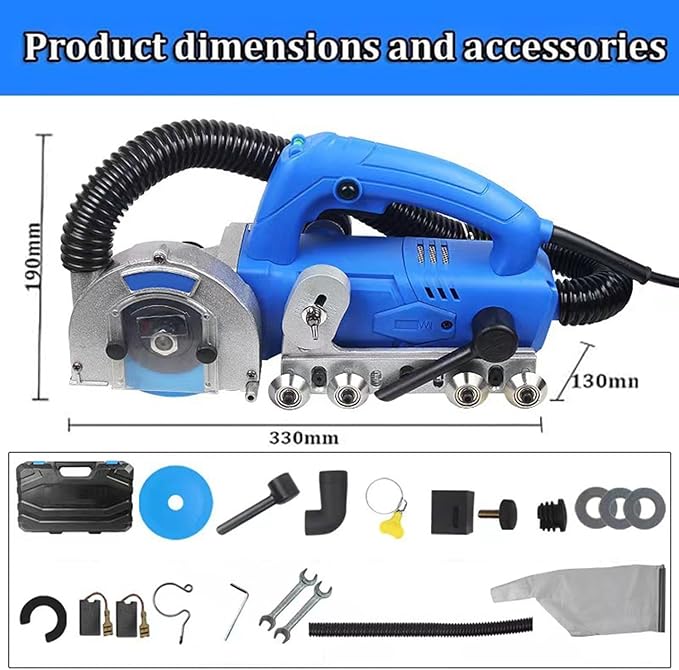 Grout Cleaning Machine For Tile Floors 1200W - Electric Grout Remover With Dust Collection 9000r/min Professional Tool For Deep Cleaning Tile Joints Blades Included(110V2.2mm)