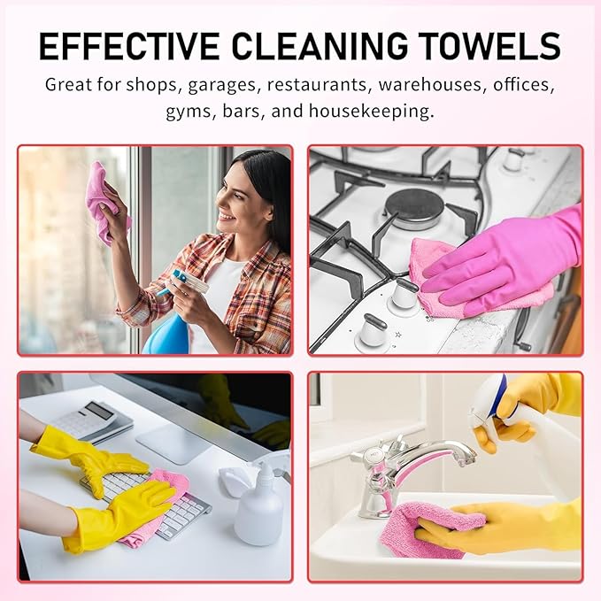 HOMERHYME Microfiber Cleaning Cloth 150 Sheets Tear Away Shop Towels Reusable Washable Microfiber Towels for Cars Lint Free Cleaning Rags for Home Automotive Workshop &amp Garage 11.5x11.5 Pin
