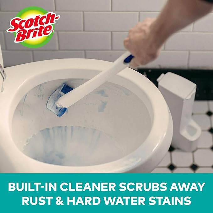 Scotch-Brite Disposable Toilet Scrubber Refill Pads for Toilet Cleaning System | Removes Rust &amp Hard Water Stains | 30 Disposable Refills