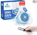 PREMIUM Urinal Screen Deodorizer-12 Pack LONG-LASTING (Up to 30 DAYS/3000 FLUSHES) ANTI SPLASH &amp ODOR CONTROL Urinal Cakes for Men Bathroom Ocean Breeze Scent with Gloves &amp Tongs