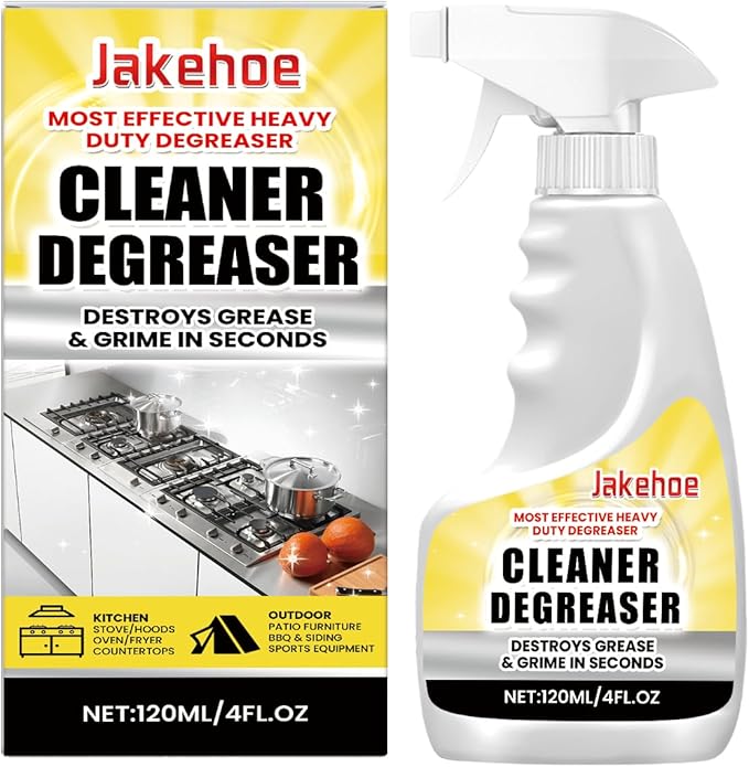 Heavy Duty Cleaner Degreaser 120ml/4 FL OZ Fast-Acting Kitchen &amp Outdoor Grease Remover Spray
