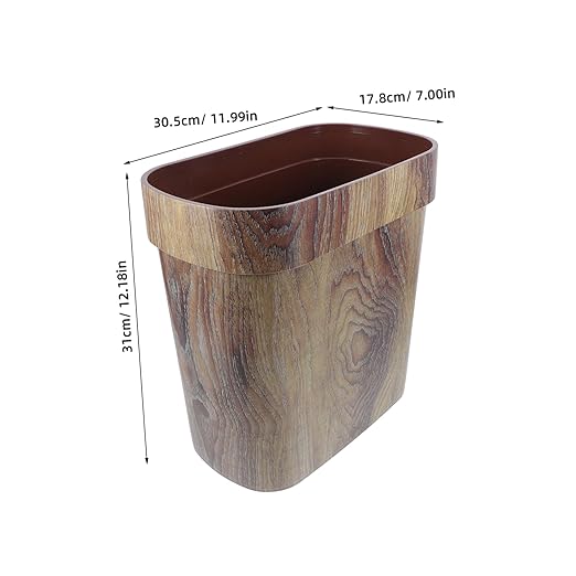 IMIKEYA Marble Pattern Plastic Wastebasket Lidless Garbage Bin with Stable Ring Structure for Kitchen Bathroom Easy to Clean and Design