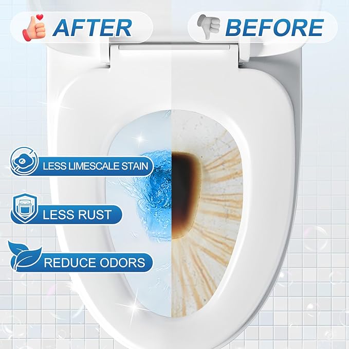 KIISIISO Toilet Bowl Cleaners 6 Bottles Automatic Long-Lasting Toilet Bowl Cleaner Tablets in Bottle for About 6 Months' Supply Blue