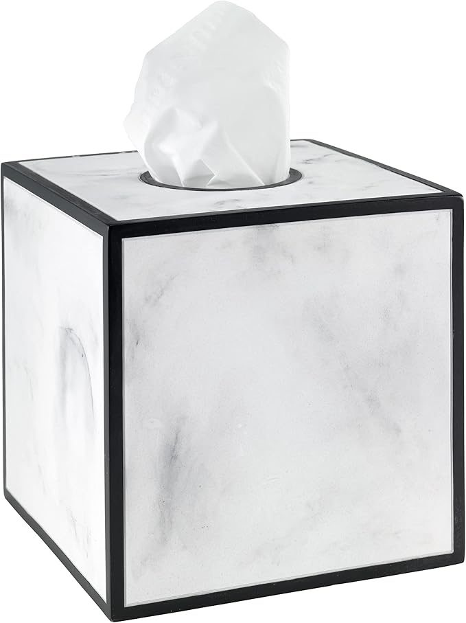 Avanti Linens - Tissue Box Cover Guest Bathroom Essentials Modern Home Decor (Jasper Collection)