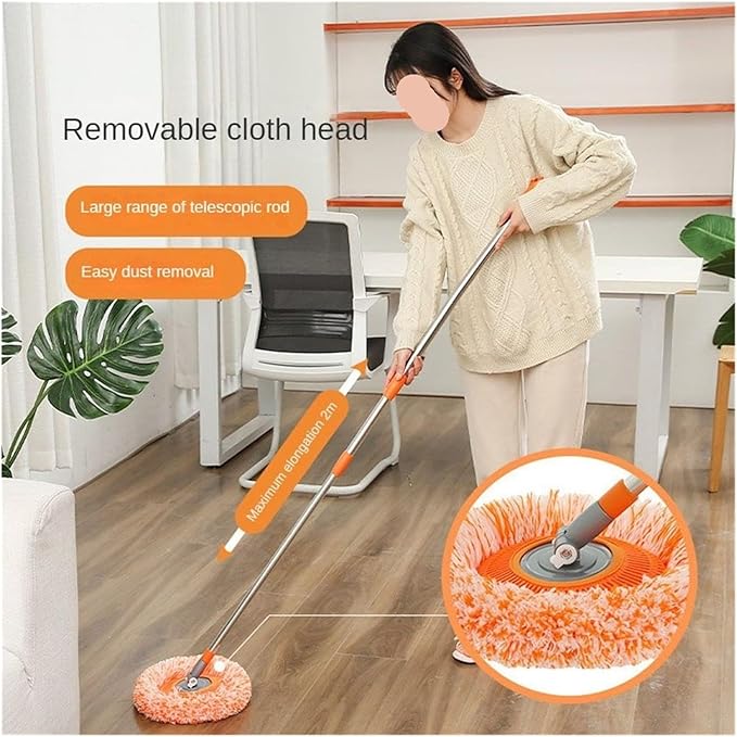 Rotatable Sunflower Household Removable High-Rise Cleaning Supplies Round Mop with Extension Pole for Wall Ceiling