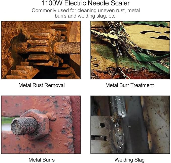 1100W Hand-Held Electric Needle Scaler Pneumatic Descaling Machine Needle Type Rust Remover Derusting-Gun Welding Slag Cleaner Cleaning Machine110V