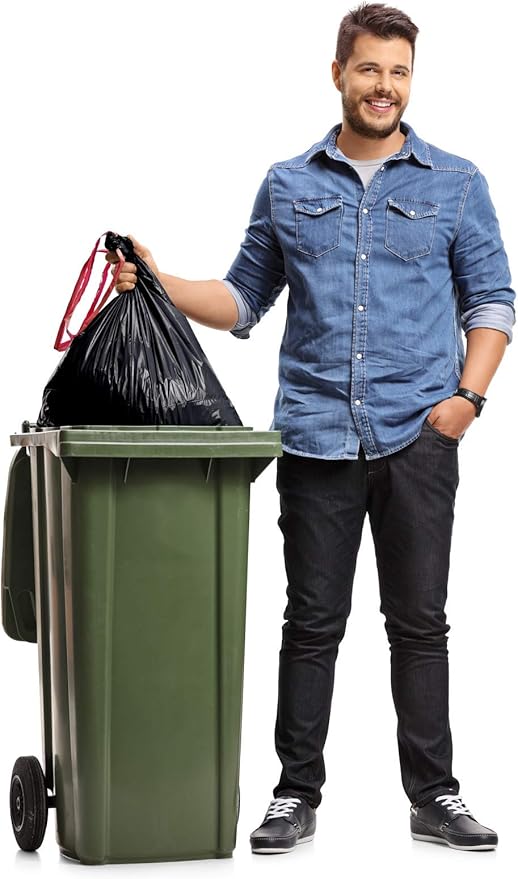 Reli. 39 Gallon Trash Bags Drawstring (100 Count) Large 39 Gallon Heavy Duty Drawstring Trash Bags Garbage 39Gal Capacity Lawn Leaf (39Gal Black)
