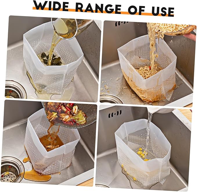 150 Pcs Self Standing Kitchen Sink Trash Bags with Hollow Design for Bathroom Bedroom Material Waste Garbage Liners for Food Soup Filtering and Daily Replacement