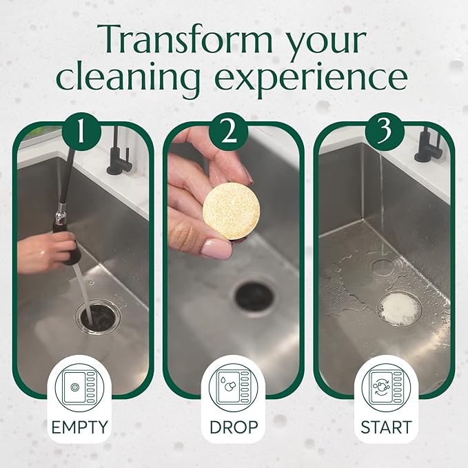 CLEANOMIC Reusable Kitchen Cloth Garbage Disposal Cleaner &amp Tablet Tin Bundle